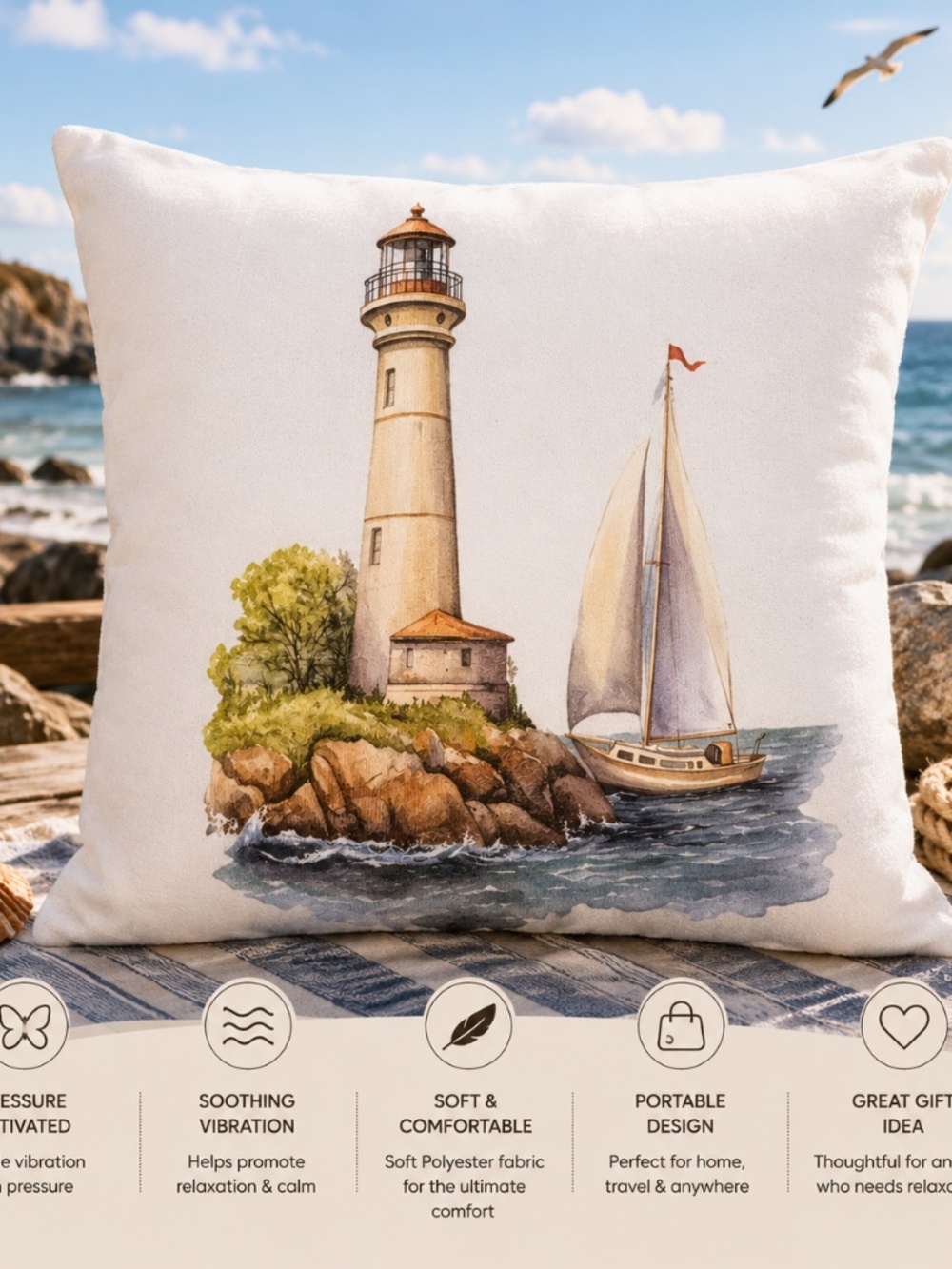 Lighthouse #2 Pressure activated Massage Pillow